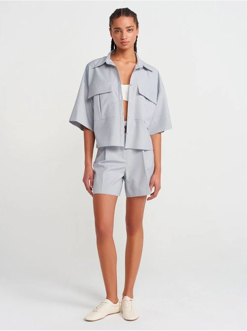 DILVIN Surchemise Courte Oversize En Crêpe - Kiabi DILVIN Surchemise Courte Oversize En Crêpe - Kiabi
