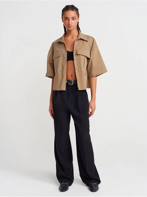 DILVIN Surchemise Courte Oversize En Crêpe - Kiabi DILVIN Surchemise Courte Oversize En Crêpe - Kiabi