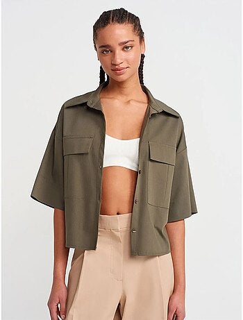 DILVIN Surchemise Courte Oversize En Crêpe