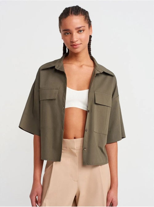 DILVIN Surchemise Courte Oversize En Crêpe - Kiabi DILVIN Surchemise Courte Oversize En Crêpe - Kiabi