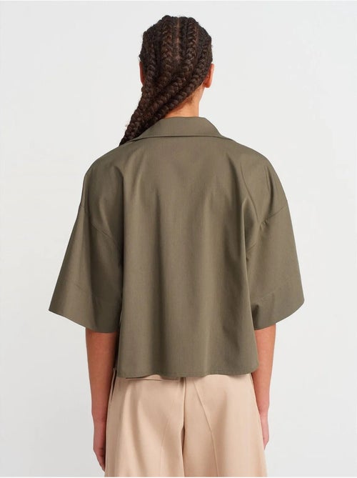 DILVIN Surchemise Courte Oversize En Crêpe - Kiabi DILVIN Surchemise Courte Oversize En Crêpe - Kiabi