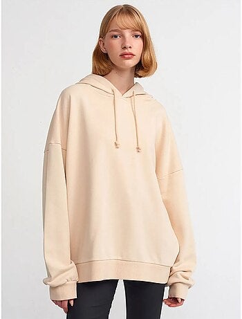 Dilvin sweat à capuche oversize en coton