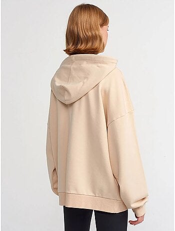 Dilvin sweat à capuche oversize en coton