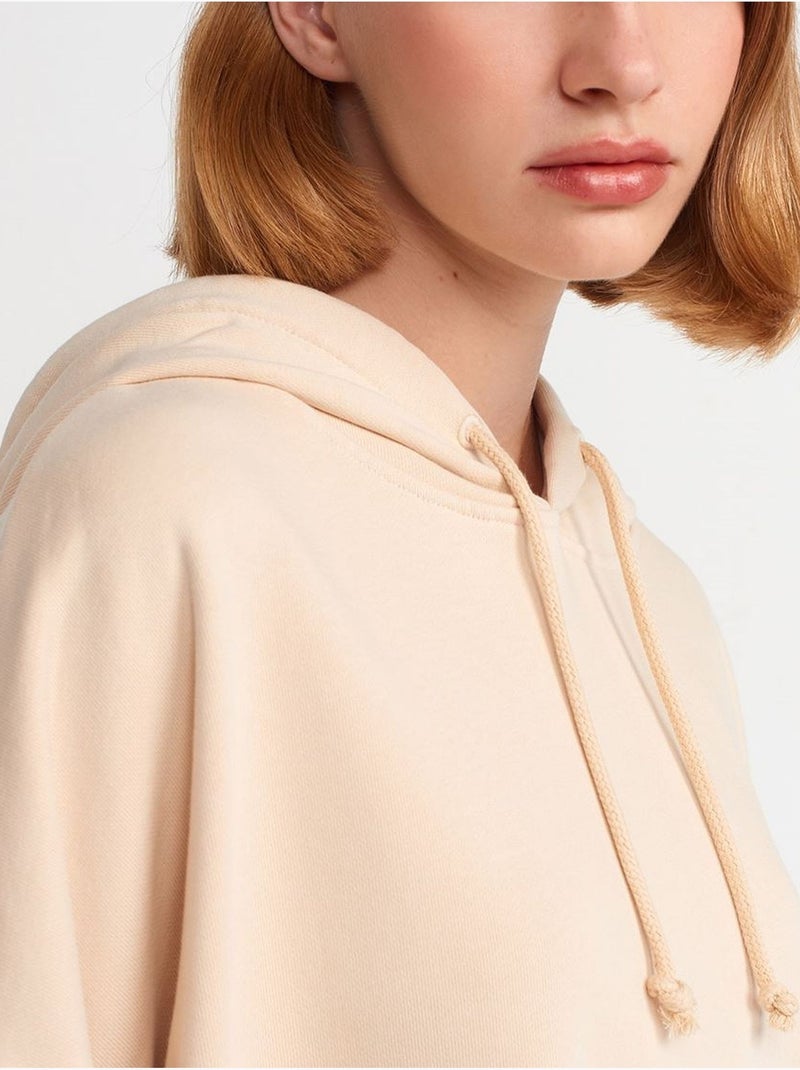 Dilvin sweat à capuche oversize en coton Beige argile - Kiabi