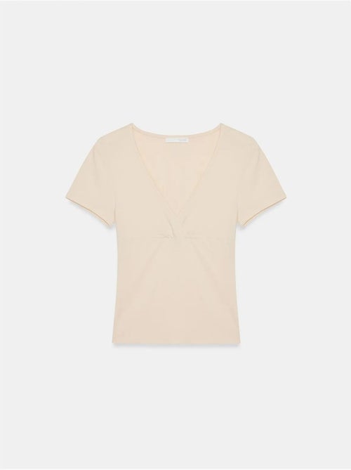 DILVIN T-shirt Ajusté À Col V Et Manches Courtes - Kiabi