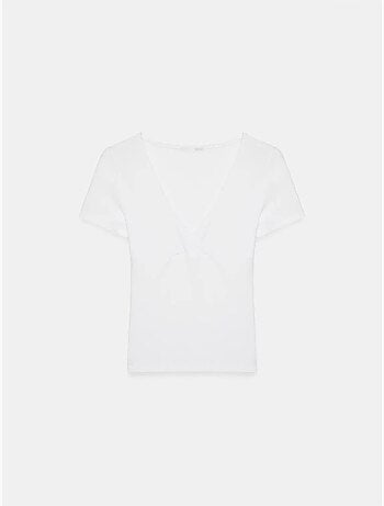 DILVIN T-shirt Ajusté À Col V Et Manches Courtes