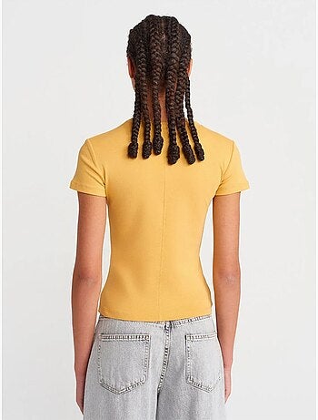 DILVIN T-shirt Ajusté En Coton À Col V