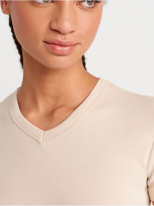 DILVIN T-shirt Ajusté En Coton À Col V - Kiabi