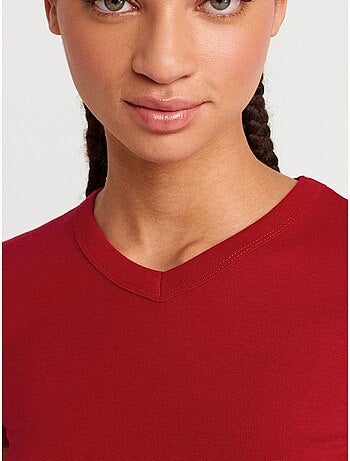 DILVIN T-shirt Ajusté En Coton À Col V
