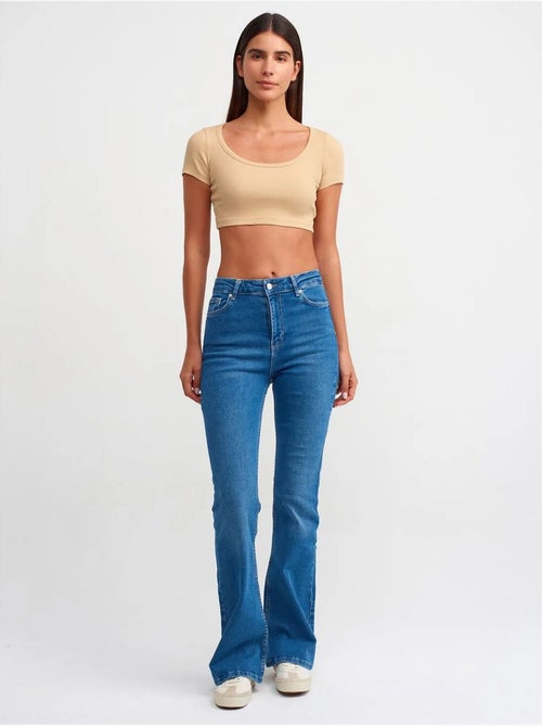 DILVIN T-shirt Court Côtelé Femme - Kiabi DILVIN T-shirt Court Côtelé Femme - Kiabi