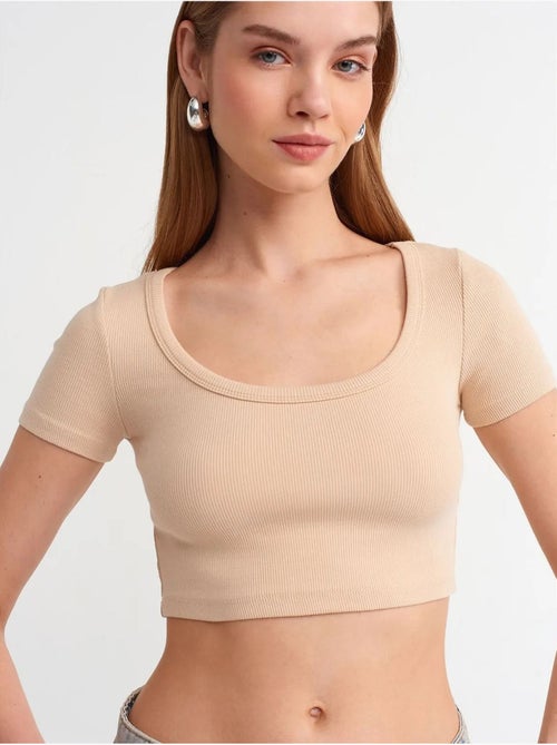 DILVIN T-shirt Court Côtelé Femme - Kiabi DILVIN T-shirt Court Côtelé Femme - Kiabi