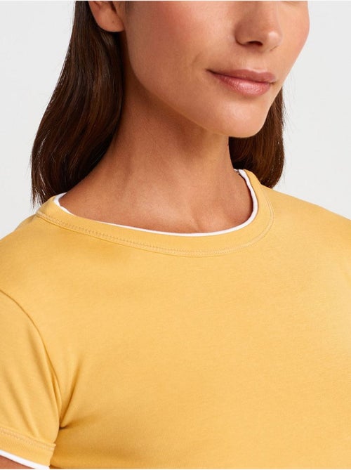 DILVIN T-shirt Court En Coton, Coupe Ajustée, Femme - Kiabi DILVIN T-shirt Court En Coton, Coupe Ajustée, Femme - Kiabi