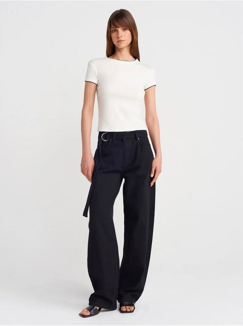 DILVIN T-shirt Court En Coton, Coupe Ajustée, Femme - Kiabi DILVIN T-shirt Court En Coton, Coupe Ajustée, Femme - Kiabi