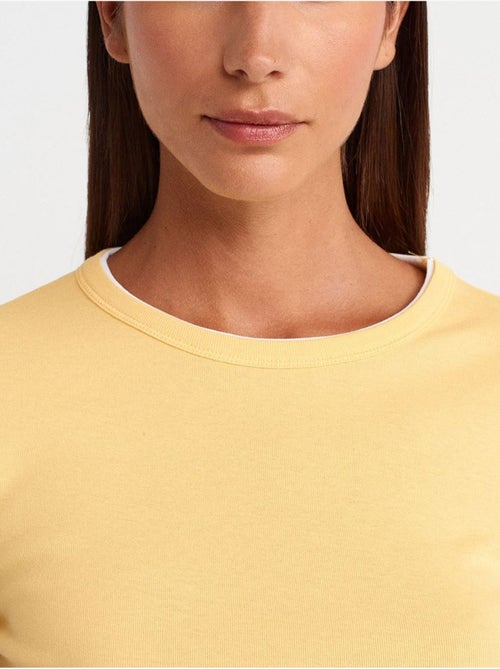 DILVIN T-shirt Court En Coton, Coupe Ajustée, Femme - Kiabi DILVIN T-shirt Court En Coton, Coupe Ajustée, Femme - Kiabi