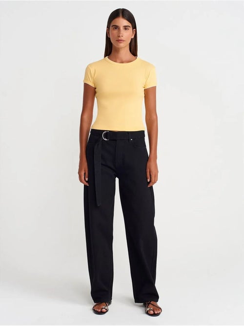 DILVIN T-shirt Court En Coton, Coupe Ajustée, Femme - Kiabi DILVIN T-shirt Court En Coton, Coupe Ajustée, Femme - Kiabi