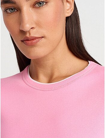DILVIN T-shirt Court En Coton, Coupe Ajustée, Femme