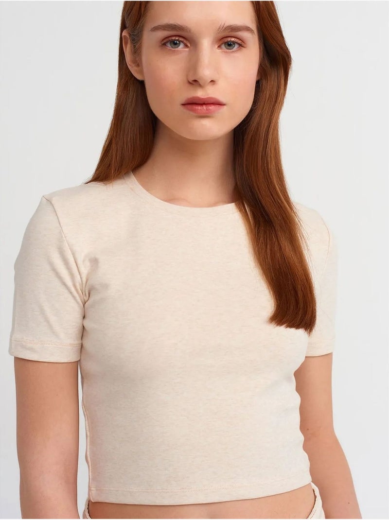 Dilvin t-shirt court femme coupe ajustée Beige argile - Kiabi