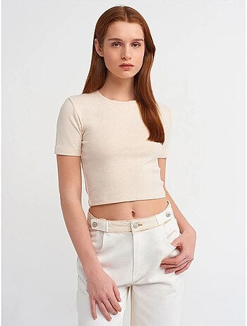 DILVIN T-shirt Court Femme Coupe Ajustée