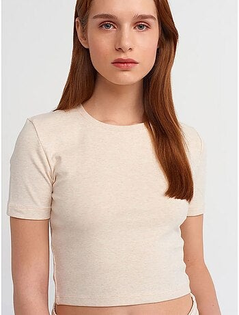 DILVIN T-shirt Court Femme Coupe Ajustée