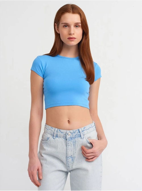 DILVIN T-shirt Court Femme, Coupe Ajustée, Col Rond - Kiabi DILVIN T-shirt Court Femme, Coupe Ajustée, Col Rond - Kiabi