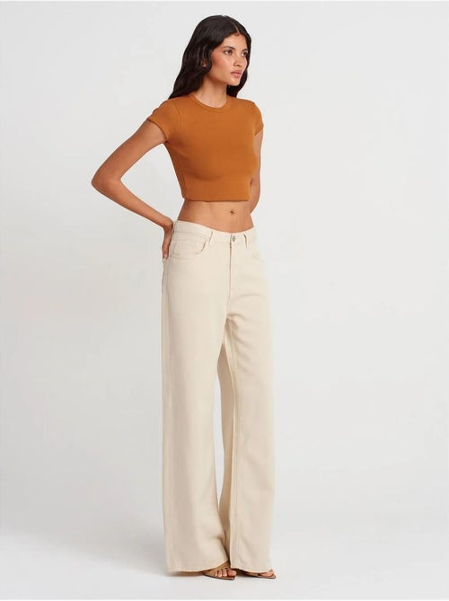 DILVIN T-shirt Court Femme Coupe Ajustée Col Rond - Kiabi
