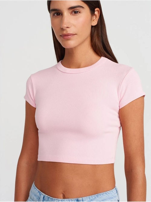 DILVIN T-shirt Court Femme Coupe Ajustée Col Rond - Kiabi DILVIN T-shirt Court Femme Coupe Ajustée Col Rond - Kiabi