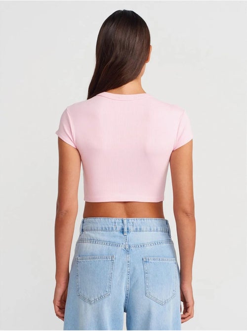 DILVIN T-shirt Court Femme Coupe Ajustée Col Rond - Kiabi DILVIN T-shirt Court Femme Coupe Ajustée Col Rond - Kiabi