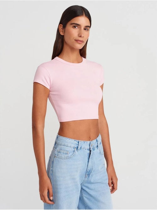 DILVIN T-shirt Court Femme Coupe Ajustée Col Rond - Kiabi DILVIN T-shirt Court Femme Coupe Ajustée Col Rond - Kiabi