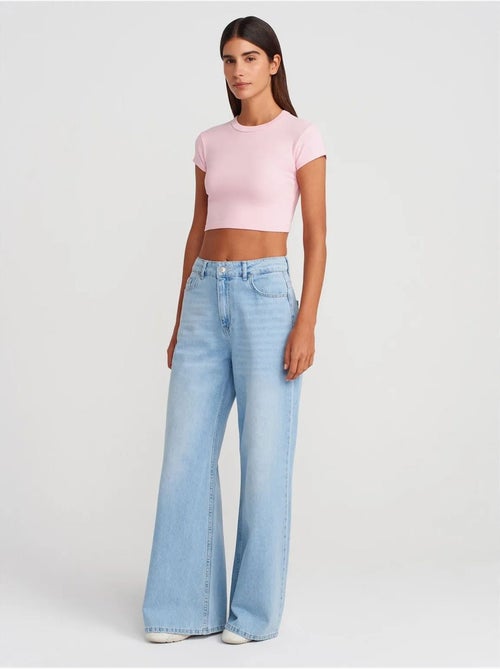 DILVIN T-shirt Court Femme Coupe Ajustée Col Rond - Kiabi DILVIN T-shirt Court Femme Coupe Ajustée Col Rond - Kiabi