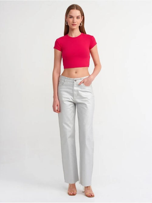 DILVIN T-shirt Court Femme, Coupe Ajustée, Col Rond - Kiabi DILVIN T-shirt Court Femme, Coupe Ajustée, Col Rond - Kiabi