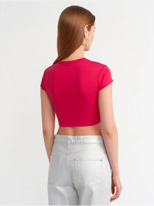 DILVIN T-shirt Court Femme, Coupe Ajustée, Col Rond - Kiabi DILVIN T-shirt Court Femme, Coupe Ajustée, Col Rond - Kiabi