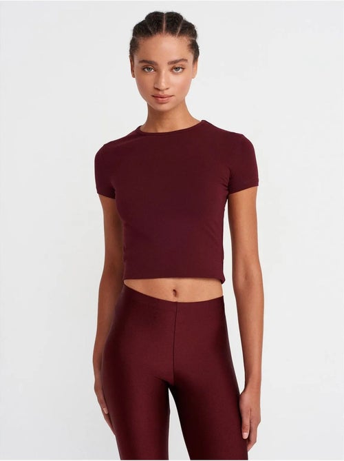 DILVIN T-shirt Court Femme, Coupe Ajustée, Col Rond - Kiabi DILVIN T-shirt Court Femme, Coupe Ajustée, Col Rond - Kiabi