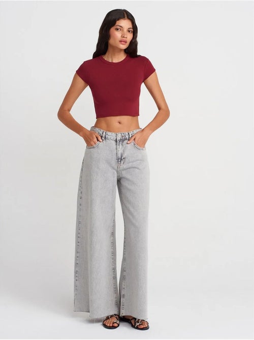 DILVIN T-shirt Court Femme Coupe Ajustée Col Rond - Kiabi