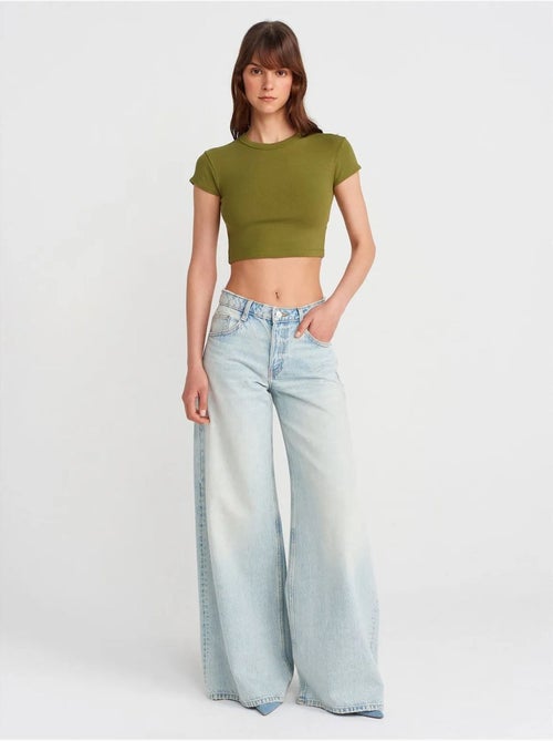 DILVIN T-shirt Court Femme Coupe Ajustée Col Rond - Kiabi