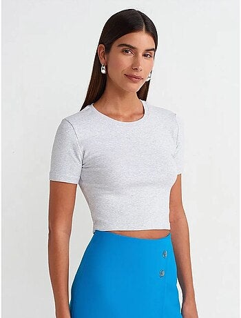 DILVIN T-shirt Court Femme Coupe Ajustée