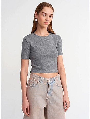 DILVIN T-shirt Court Femme Coupe Ajustée