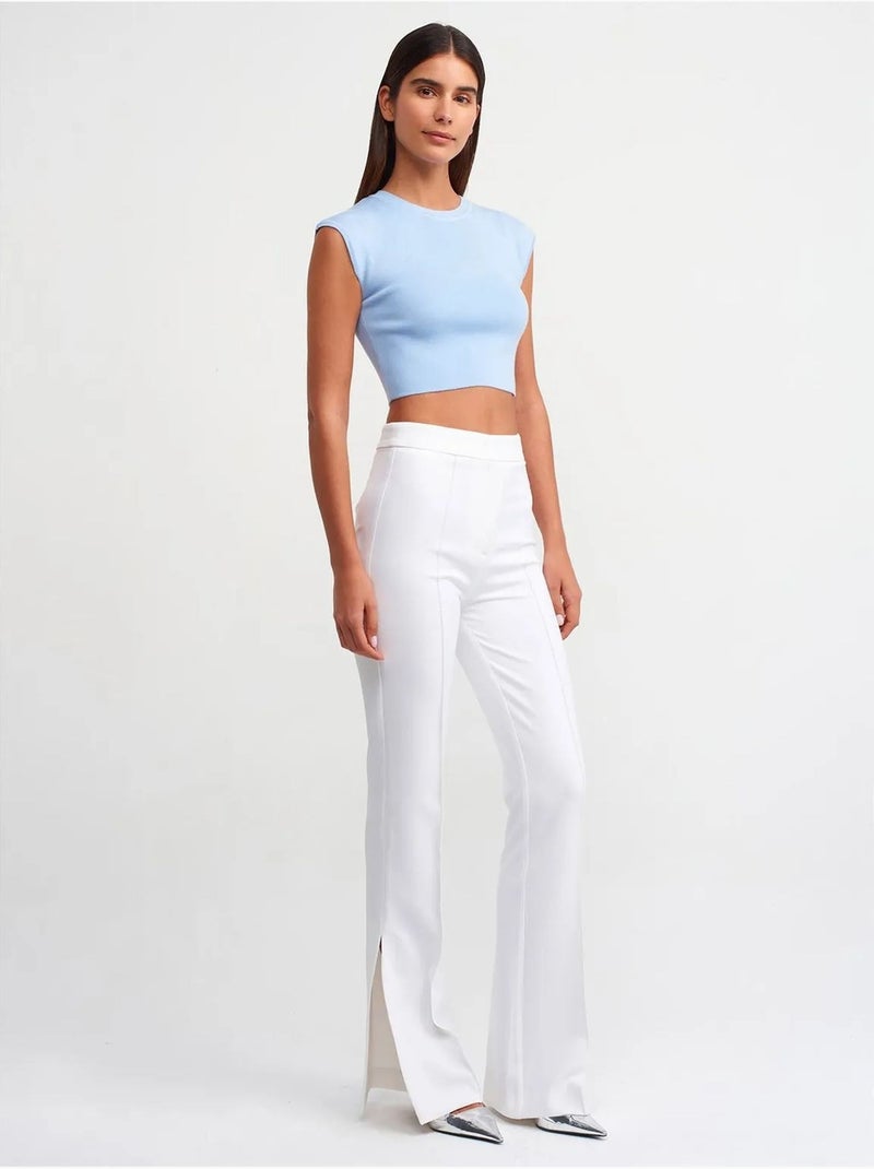 DILVIN T-shirt Court Femme Sans Manches Côtelé Bleu ciel - Kiabi