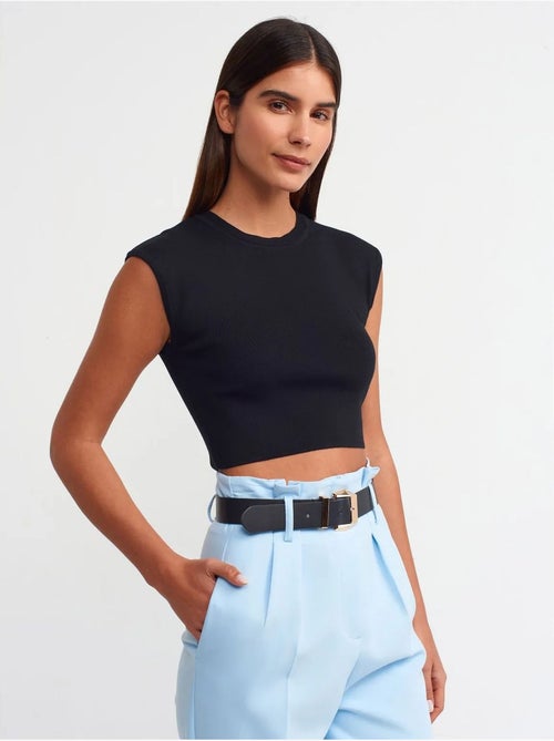 DILVIN T-shirt Court Femme Sans Manches Côtelé - Kiabi