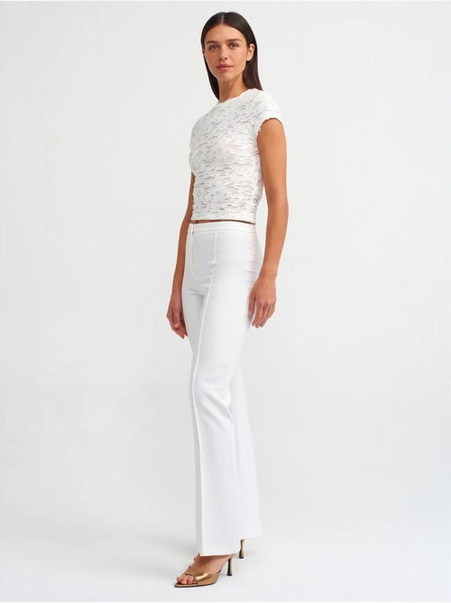 DILVIN T-shirt Court Femme Texturé Avec Découpe - Kiabi