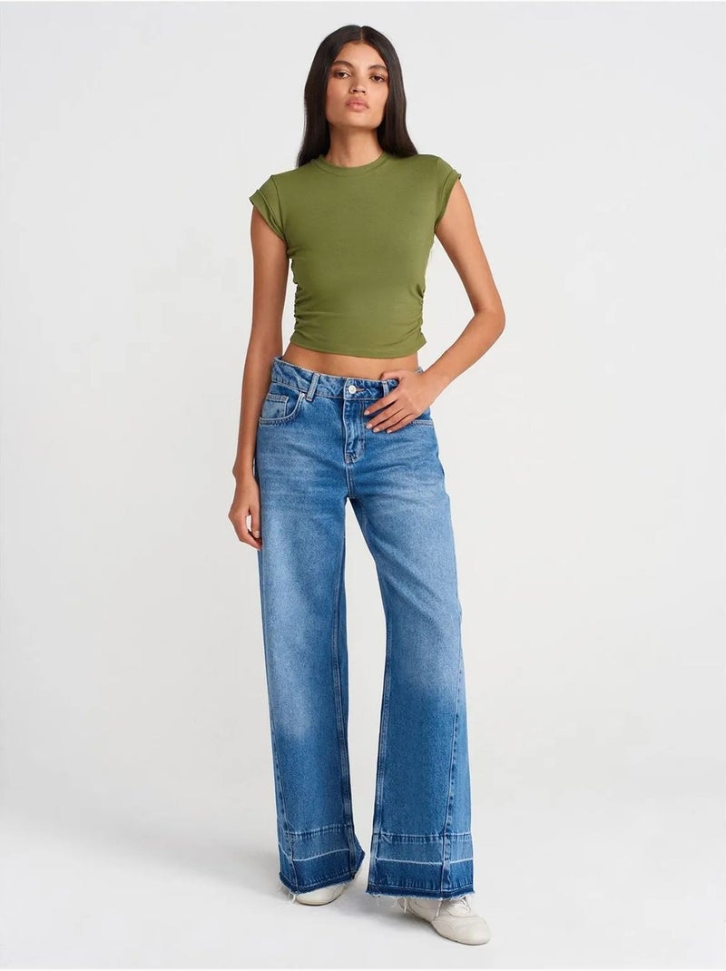 DILVIN T-shirt Court Sans Manches Femme Kaki - Kiabi