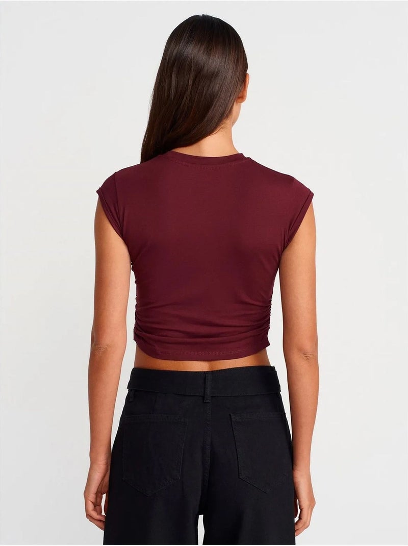 DILVIN T-shirt Court Sans Manches Femme Rouge bordeaux - Kiabi