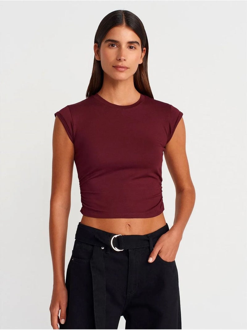 DILVIN T-shirt Court Sans Manches Femme Rouge bordeaux - Kiabi