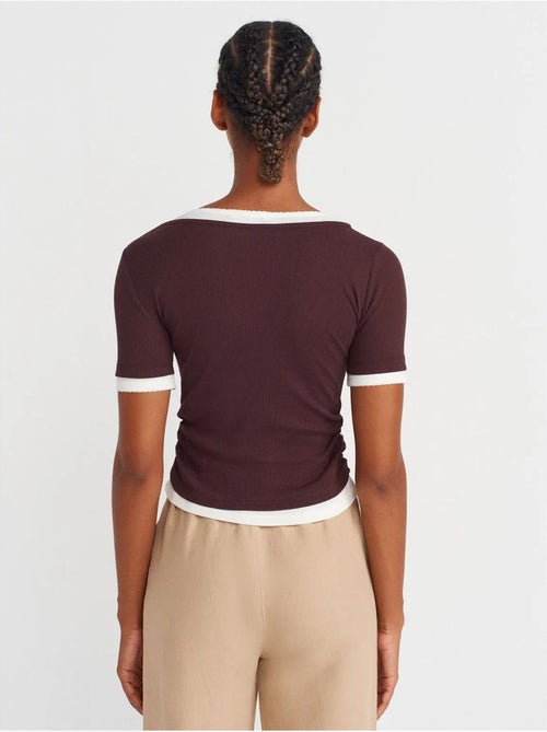 DILVIN T-shirt Crop Femme Coupe Slim À Col Rond - Kiabi