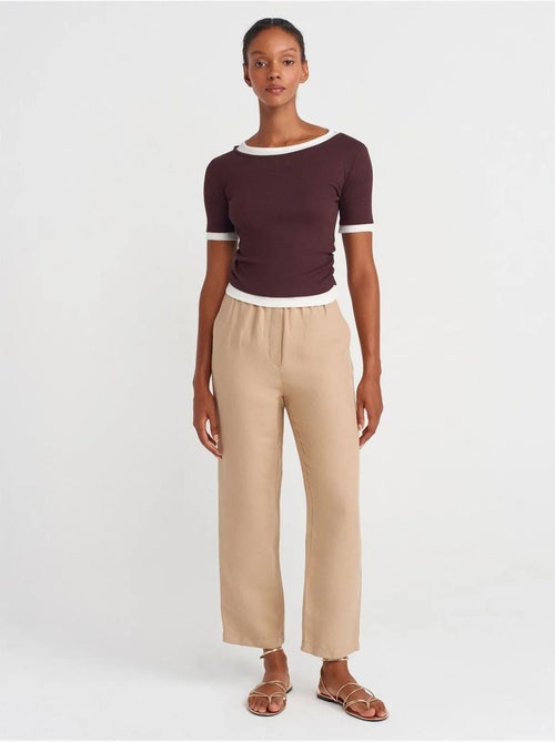 DILVIN T-shirt Crop Femme Coupe Slim À Col Rond - Kiabi