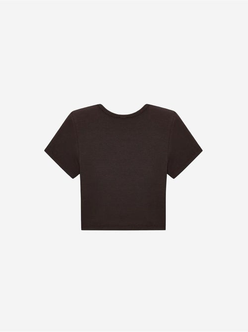 DILVIN T-shirt Crop Femme Coupe Slim À Col Rond - Kiabi