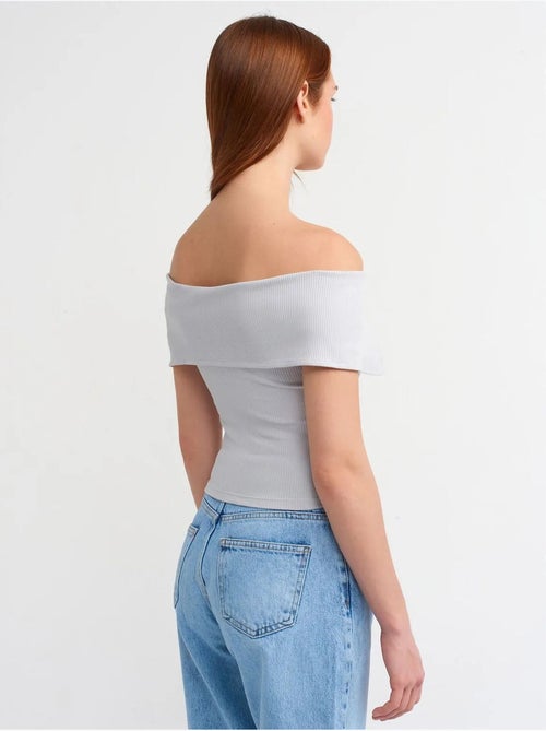 DILVIN T-shirt Crop Femme Épaules Dénudées À Fermeture Éclair - Kiabi