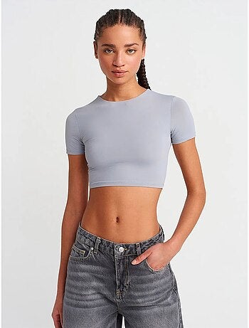 DILVIN T-shirt Crop Slim Fit Femme