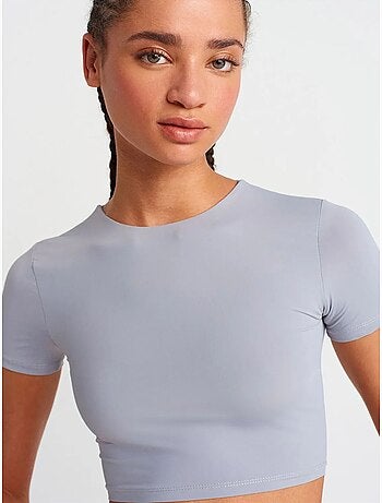 DILVIN T-shirt Crop Slim Fit Femme