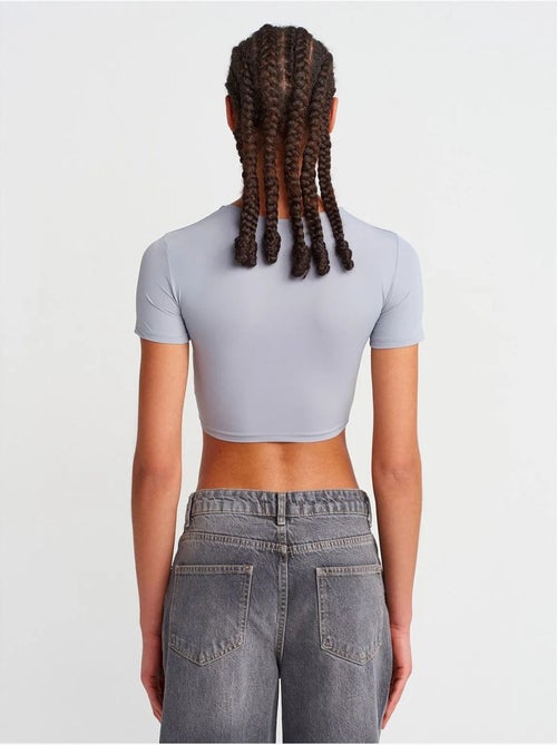 DILVIN T-shirt Crop Slim Fit Femme - Kiabi DILVIN T-shirt Crop Slim Fit Femme - Kiabi