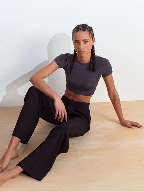 DILVIN T-shirt Crop Slim Fit Femme - Kiabi